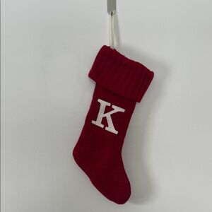 Red Knit Christmas Stocking (K)